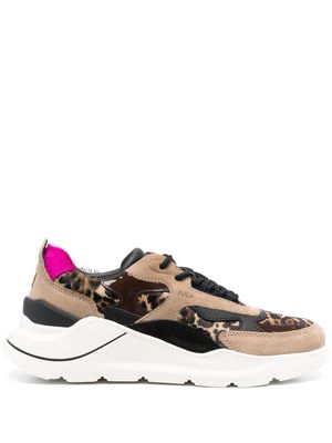 D.A.T.E. Fuga leopard-print sneakers - Brown
