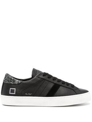 D.A.T.E. Hill glitter-detail leather sneakers - Black