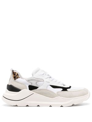 D.A.T.E. panelled lace-up leather sneaker - White