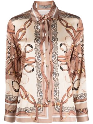 D.Exterior baroque-print long-sleeved shirt - Brown