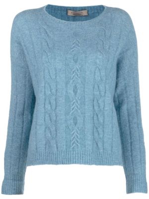 D.Exterior cable knit jumper - Blue