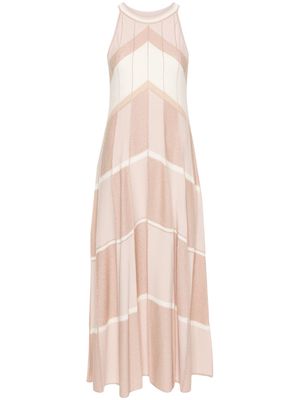 D.Exterior colour-block sleeveless maxi dress - Pink