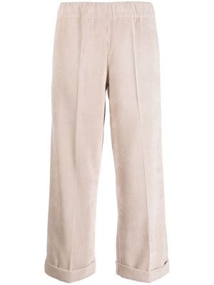 D.Exterior cropped fine-knit trousers - Neutrals