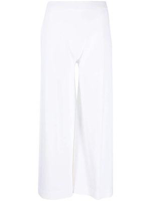 D.Exterior elasticated-waist palazzo pants - White