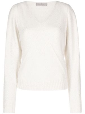 D.Exterior embossed-detail sequinned sweatshirt - White