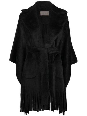 D.Exterior faux-fur fringed jacket - Black