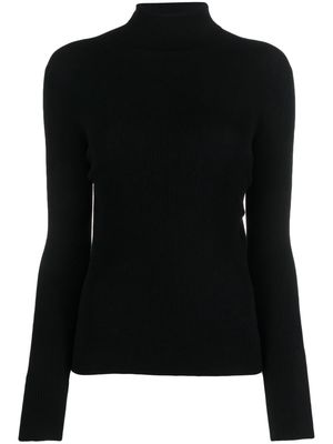 D.Exterior high-neck ribbed-knit jumper - Black