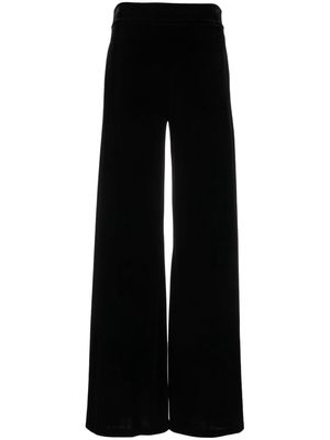 D.Exterior high-waist flared trousers - Black