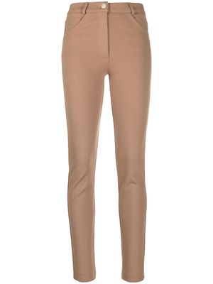 D.Exterior high-waist skinny-cut trousers - Brown