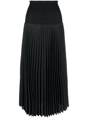 D.Exterior high-waisted pleated midi skirt - Grey