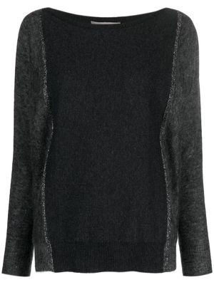 D.Exterior knitted long-sleeve jumper - Grey