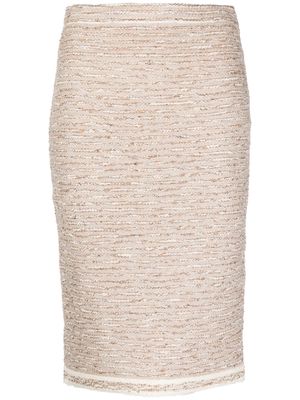 D.Exterior knitted midi skirt - Neutrals