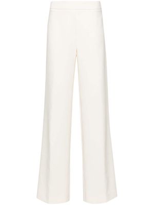 D.Exterior mid-rise straight-leg trousers - White