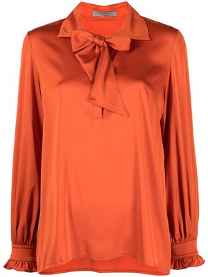D.Exterior pussy-bow collar blouse - Orange