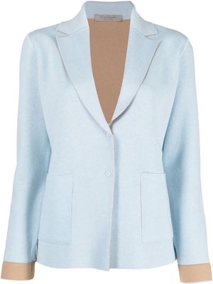 D.Exterior reversible fine-knit blazer - Blue