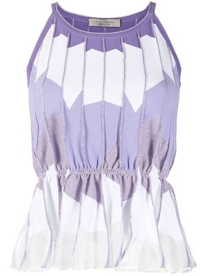 D.Exterior sleeveless gathered-detail top - Purple