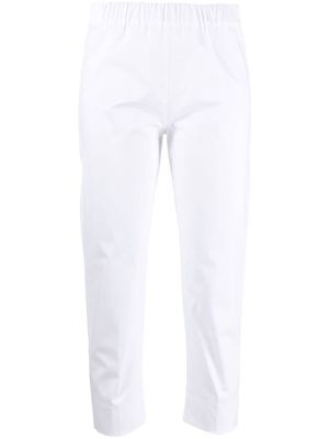 D.Exterior slim-fit cropped trousers - White