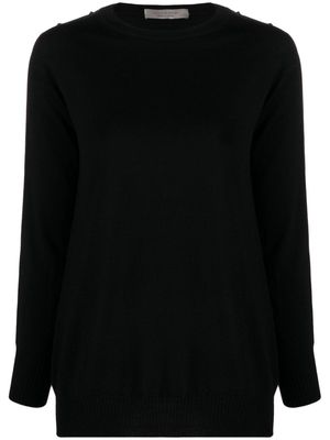 D.Exterior stud-embellished wool jumper - Black