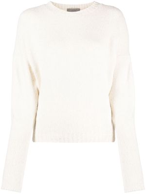 D.Exterior textured-knit jumper - White
