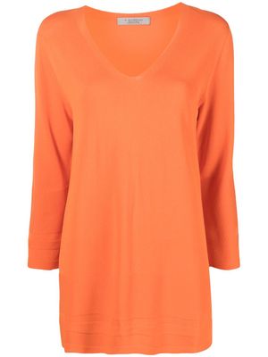 D.Exterior V-neck fine-knit jumper - Orange