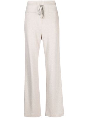 D.Exterior wool-blend flared track trousers - Neutrals