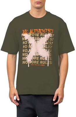 D. RT Be Authentic Graphic T-Shirt in Olive