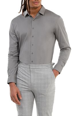 D.RT Bidness Stretch Cotton Button-Up Shirt in Grey