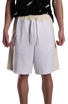 D.RT Big Tyme Colorblock Shorts in White/Cream