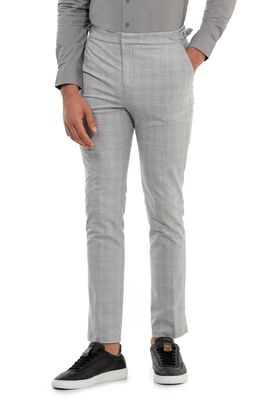D.RT Dylan Classic Slim Fit Pants in Grey Plaid