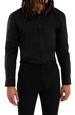 D.RT Men's Bidness Stretch Cotton Button-Up Shirt in Black