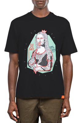 D. RT Mona Lisa Cotton Graphic T-Shirt in Black
