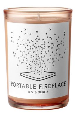 D. S. & Durga Portable Fireplace Scented Candle in White