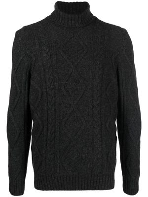 D4.0 Aran-knit roll-neck jumper - Grey
