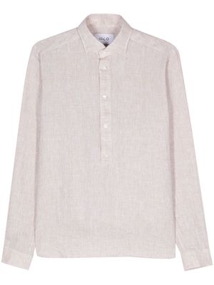 D4.0 cutaway-collar linen shirt - Neutrals