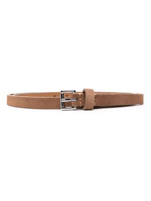D4.0 double-strap leather belt - Brown