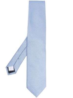 D4.0 embroidered-detail silk tie - Blue