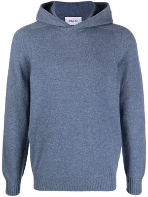 D4.0 fine-knit hooded jumper - Blue