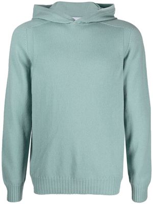 D4.0 fine-knit hooded jumper - Green