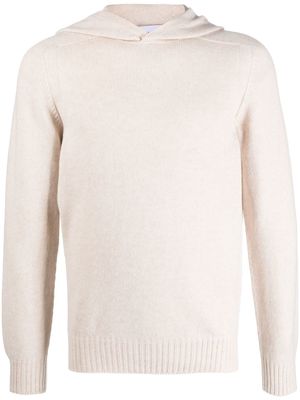 D4.0 fine-knit hooded jumper - Neutrals