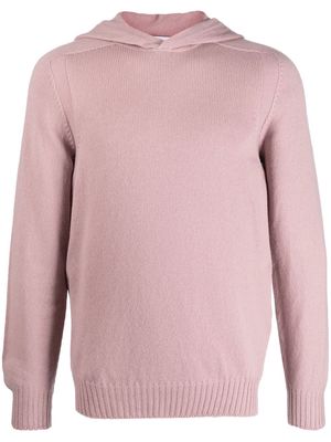 D4.0 fine-knit hooded jumper - Pink