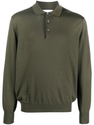 D4.0 fine-knit long-sleeve polo shirt - Green
