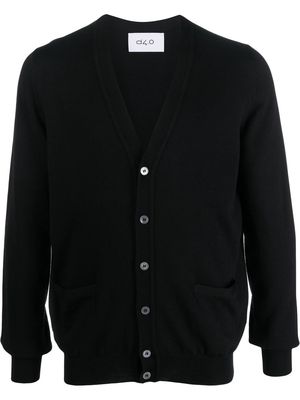 D4.0 fine knit V-neck cardigan - Black