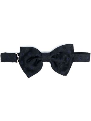 D4.0 floral-embroidered silk bow tie - Blue