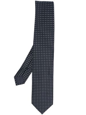 D4.0 geometric-pattern silk tie - Blue