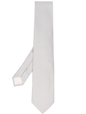 D4.0 geometric-patterned silk tie - Grey