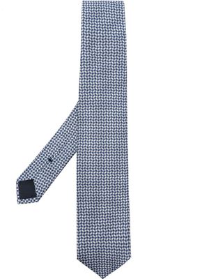 D4.0 graphic-print silk tie - Blue