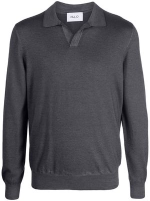 D4.0 long-sleeve virgin wool polo shirt - Grey
