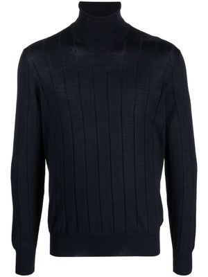 D4.0 roll-neck ribbed-knit jumper - Blue