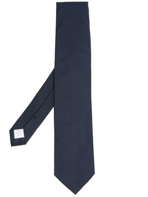 D4.0 solid-color silk tie - Blue