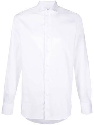 D4.0 spread-collar cotton shirt - White